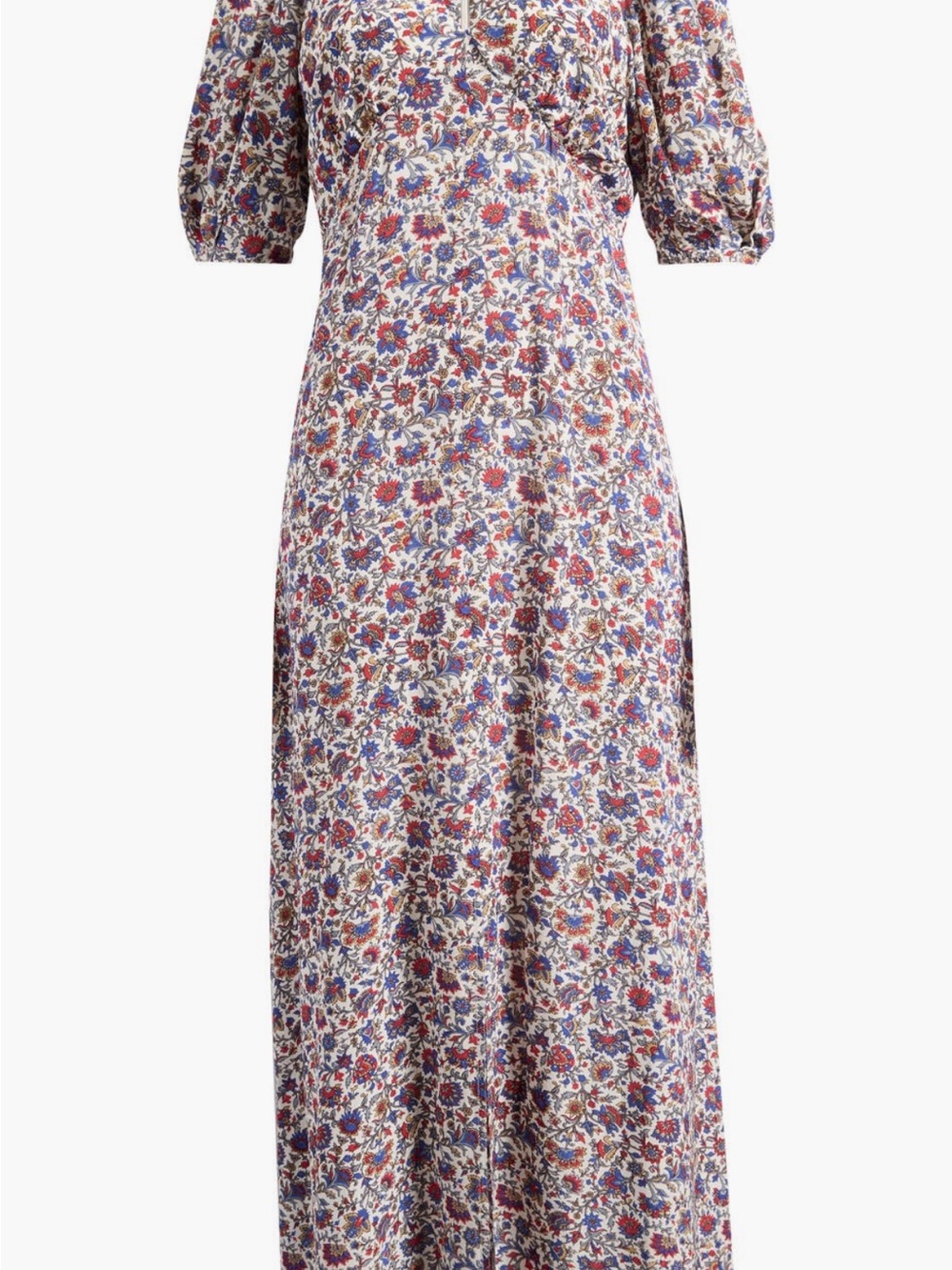 Madewell Floral Maxi Dress in Red, Blue and Cream